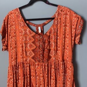 Free People Graphic Babydoll Dress